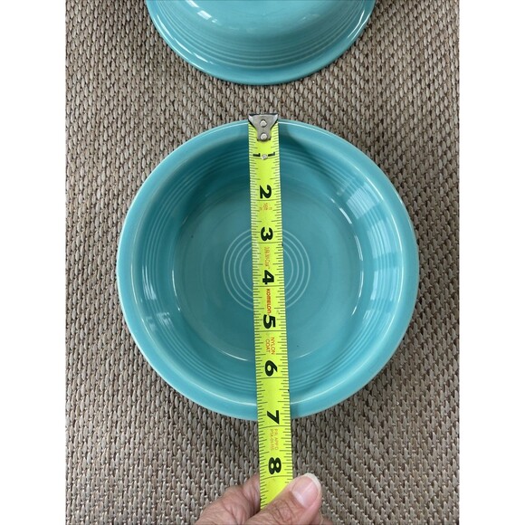Set of 2 19 OZ. MEDIUM CEREAL SOUP BOWL Turquoise Blue 6 7/8" FIESTA - Picture 6 of 6